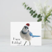 Holiday Blue Jay Feestdagenkaart (Staand voorkant)