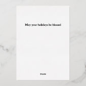 Holiday Blue - Kerstboom minimalistisch Folie Feestdagenkaart (Achterkant)