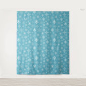 Holiday Blue Snowflake Pattern Wall Tapestry Wandkleed (Voorkant)