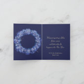 Holiday Blue Wreath Feestdagen Kaart (Binnen)