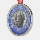 Holiday Blue Wreath Pet Memorial Metalen Ornament (Links)