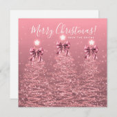 Holiday Blush Pink Christmas Trees Greeting  Feestdagenkaart (Voorkant / Achterkant)