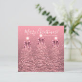 Holiday Blush Pink Christmas Trees Greeting  Feestdagenkaart (Staand voorkant)