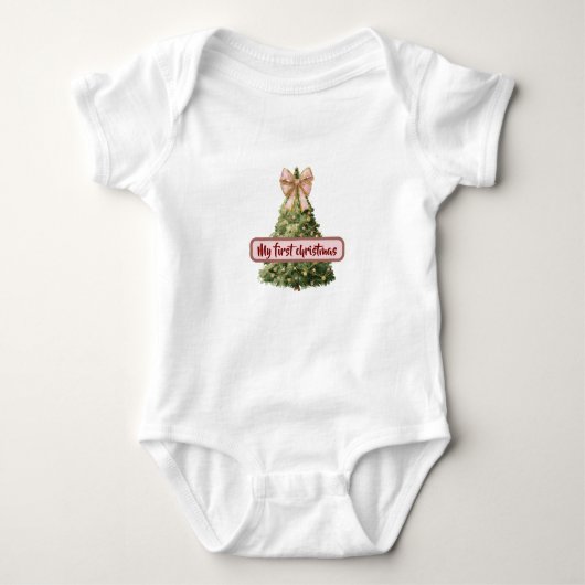 Holiday Bodysuit for Baby – Very First Christmas (Voorkant)