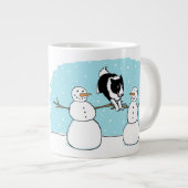 Holiday Border Collie behendigheidshond met sneeuw Grote Koffiekop (Voorkant rechts)