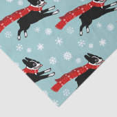 Holiday Boston Terrier met Snowflakes kerst Tissuepapier (Detail)