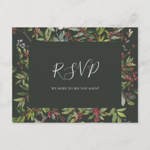 Holiday Botanical   Donkere groene menu Keuze RSVP
