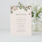 Holiday Botanical | Tijdschema champagne Informatiekaartje (Staand voorkant)