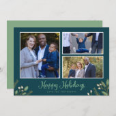 Holiday Botanicals Multi-Fotokerstkaart Feestdagenkaart (Voorkant / Achterkant)