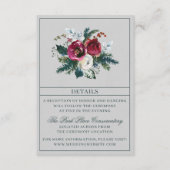 Holiday Bouquet Burgundy Evergreen Bouquet Wedding Informatiekaartje (Voorkant)