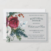 Holiday Bouquet Evergreen Photo Rehearsal Dinner Kaart (Voorkant)