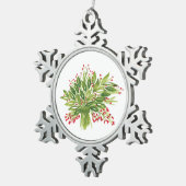 Holiday Bouquet Tin Sneeuwvlok Ornament (Rechts)