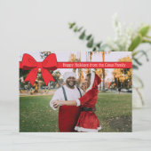 Holiday Bow Feestdagenkaart (Staand voorkant)