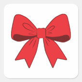 Holiday Bow Vierkante Sticker (Voorkant)