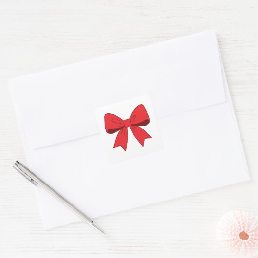 Holiday Bow Vierkante Sticker (Envelop)