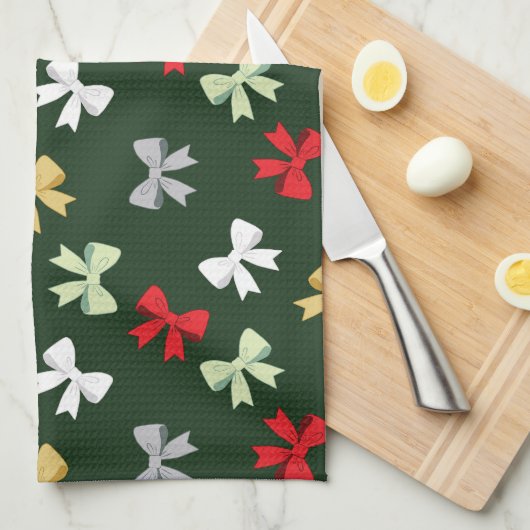 Holiday Bows Theedoek (Quarter Fold)