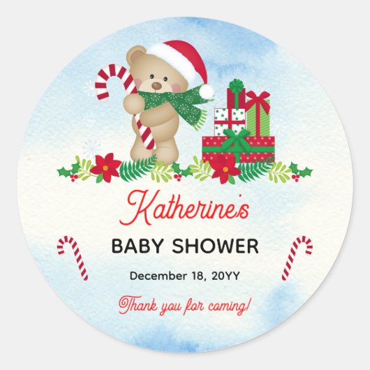Holiday Boy Beer Barly Wait Baby shower Bedankt Ronde Sticker (Voorkant)
