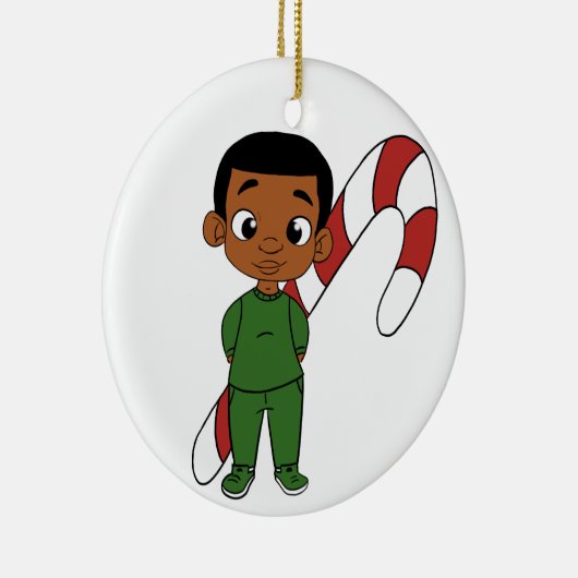 Holiday Boy Caramel Keramisch Ornament (Rechts)