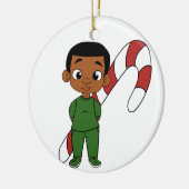 Holiday Boy Caramel Keramisch Ornament (Links)