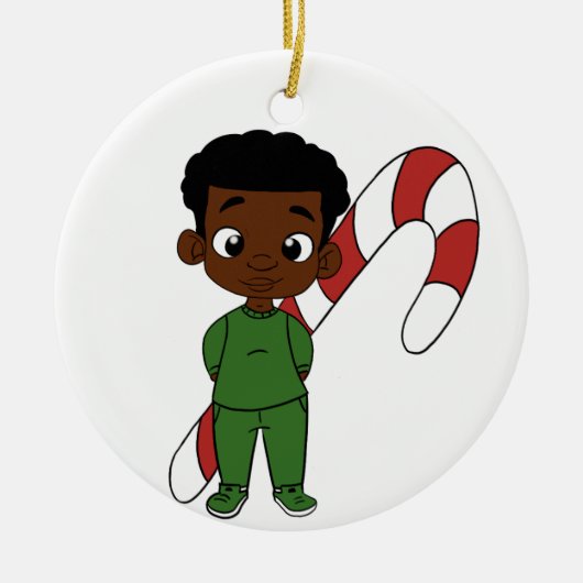 Holiday Boy Chocolate Keramisch Ornament (Voorkant)