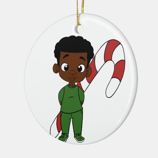 Holiday Boy Chocolate Keramisch Ornament (Links)