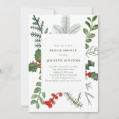 Holiday Bridal Shower Uitnodiging, kerstmis Feestdagenkaart (Voorkant)