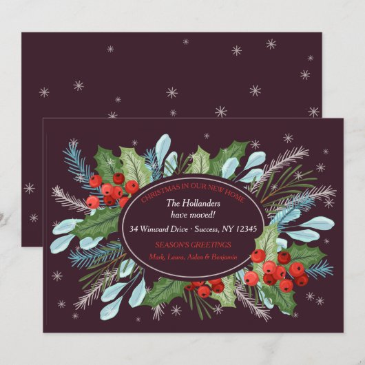 Holiday Bright Moved Holiday Card Kaart (Voorkant / Achterkant)