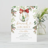 Holiday Brunch & Bubbly Christmas Bridal Shower  Kaart (Staand voorkant)