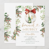 Holiday Brunch & Bubbly Christmas Bridal Shower  Kaart (Voorkant / Achterkant)