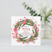 Holiday Brunch Elegant Kerstmis Floral Wreate Kaart (Staand voorkant)
