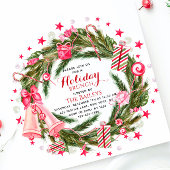 Holiday Brunch Elegant Kerstmis Floral Wreate Kaart