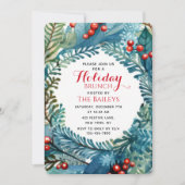 Holiday Brunch Elegant Kerstmis Floral Wreate Kaart (Voorkant)