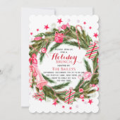 Holiday Brunch Elegant Kerstmis Floral Wreate Kaart (Voorkant)