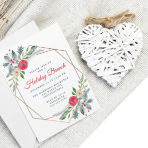 Holiday Brunch Greenery Waterverf Party Kaart