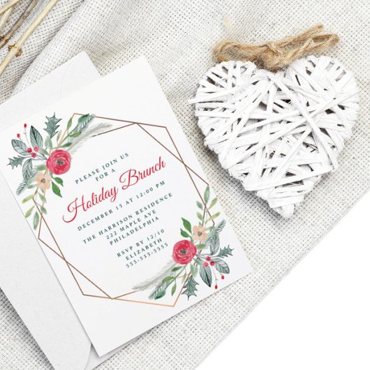 Holiday Brunch Greenery Waterverf Party Kaart