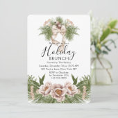 Holiday Brunch | KerstBrunch Chic Floral Kaart (Staand voorkant)
