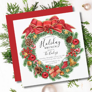 Holiday Brunch   KerstBrunch Chic Floral Kaart