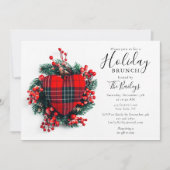 Holiday Brunch | KerstBrunch Red Tartan Heart Kaart (Voorkant)
