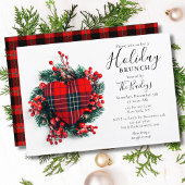 Holiday Brunch | KerstBrunch Red Tartan Heart Kaart