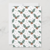 Holiday Brunch Kerstmis Holly Cute Invitation Kaart (Achterkant)