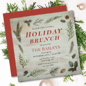 Holiday Brunch Kerstmis Rustic Winter Floral Kaart