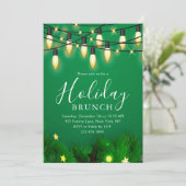 Holiday Brunch met Kerstmis Brunch Chic Floral Kaart (Staand voorkant)