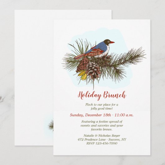 Holiday Brunch Uitnodiging (Voorkant / Achterkant)