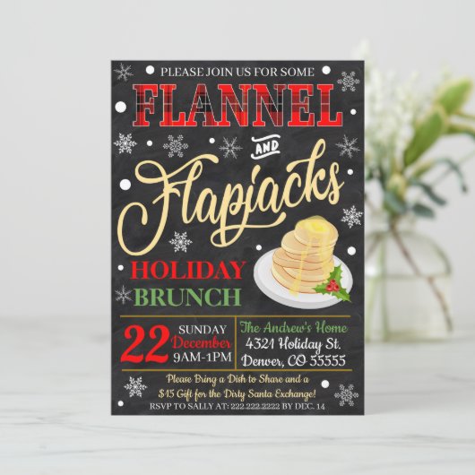 Holiday Brunch Uitnodiging (Staand voorkant)