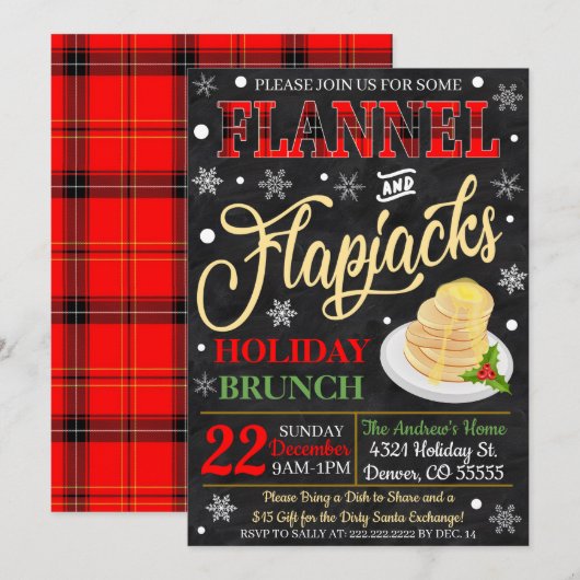 Holiday Brunch Uitnodiging (Voorkant / Achterkant)