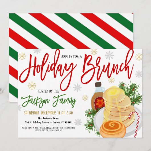 Holiday Brunch Uitnodiging (Voorkant / Achterkant)