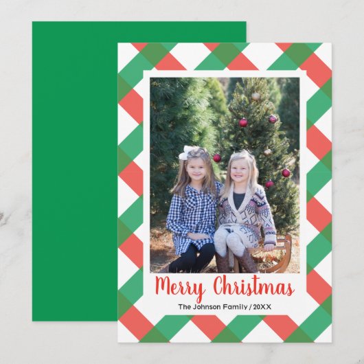 Holiday Buffalo kerstfotokaart (Voorkant / Achterkant)