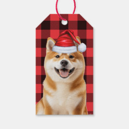 Holiday Buffalo Plaid Akita Dog Christmas Cadeaulabel