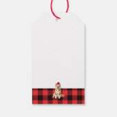 Holiday Buffalo Plaid Akita Dog Christmas Cadeaulabel (Achterkant)