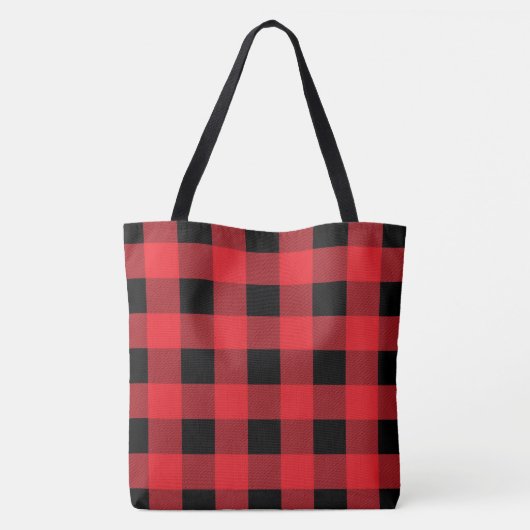 Holiday Buffalo Plaid Canvas tas (Achterkant)
